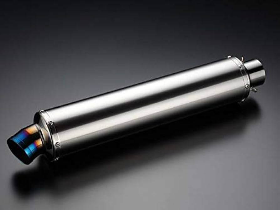 BEAMS 汎用サイレンサーチタンマフラー /ブルーグラデーション チタンサイレンサー（樽型） 60.5π ブルーグラデーション バイク